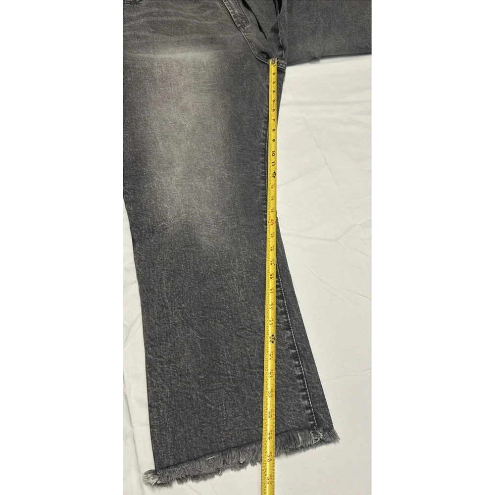 Juicy Couture Women Plus‎ Size 22W High Rise Straight Jeans Raw Hem Gray Marble